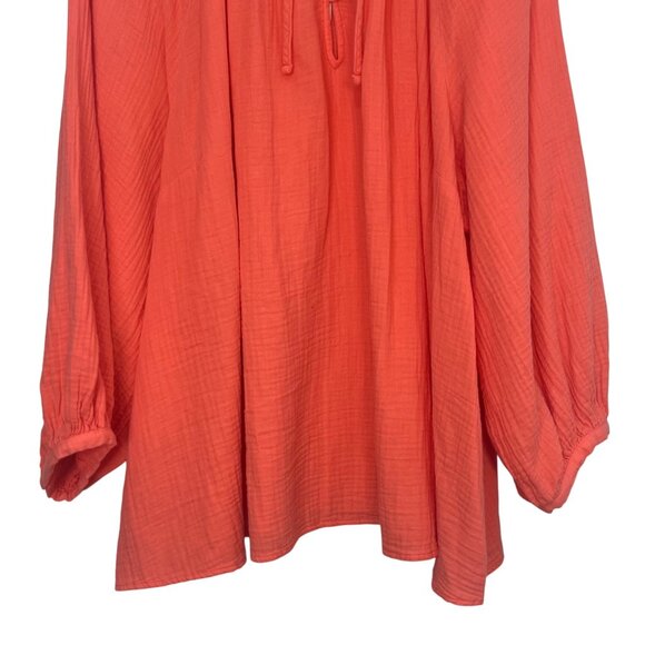 Universal Thread Womens Peasant Blouse Boho Coral Size 4X New - Picture 4 of 9